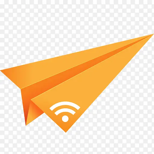 橙色折纸纸飞机RSS社会化媒体