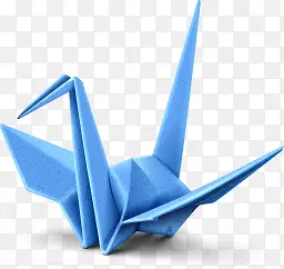 蓝色折叠千纸鹤
