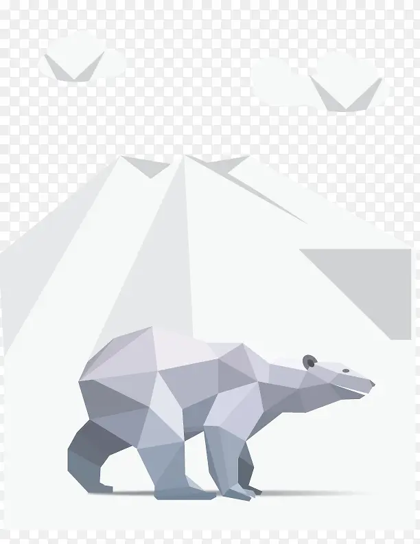 矢量纸折北极熊