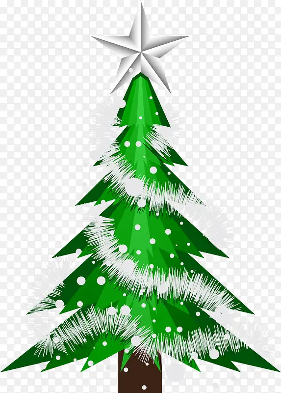 冬日绿色星星圣诞树