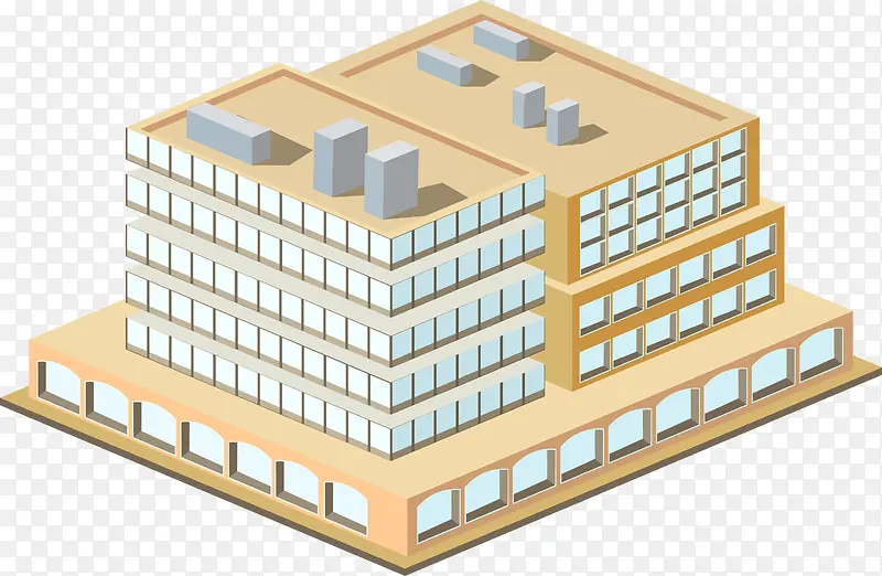 卡通楼房建筑素材