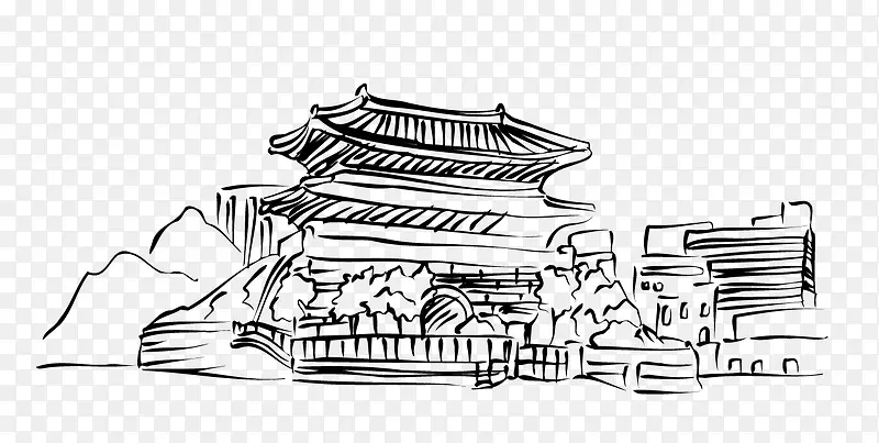手绘建筑