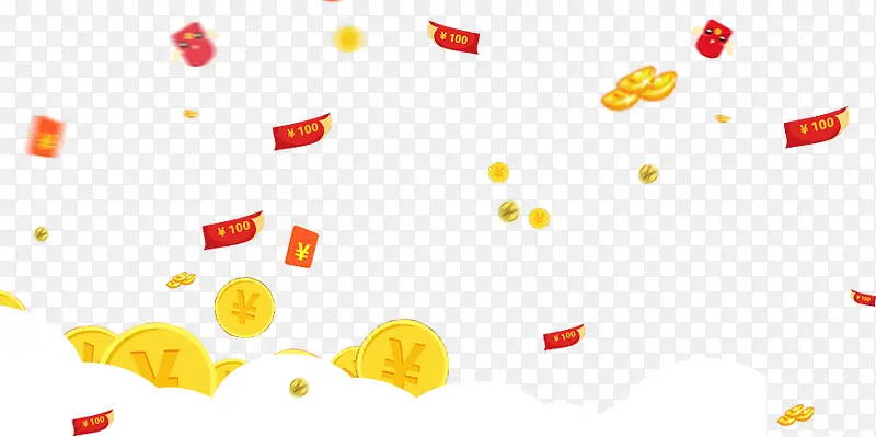 漂浮红包金币云层