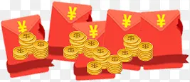 红包金币创意卡通
