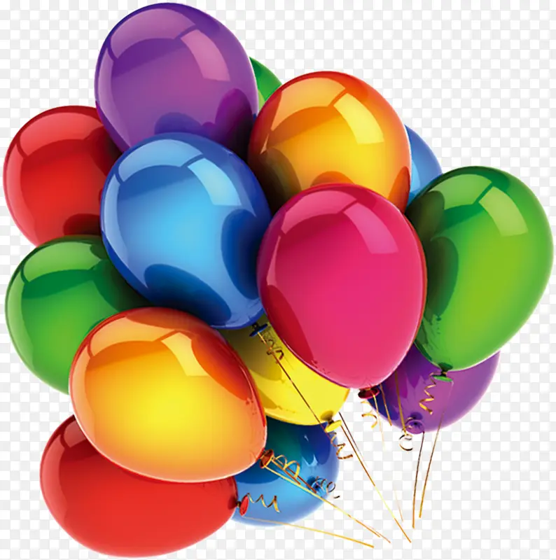 彩色卡通可爱气球设计装饰节日