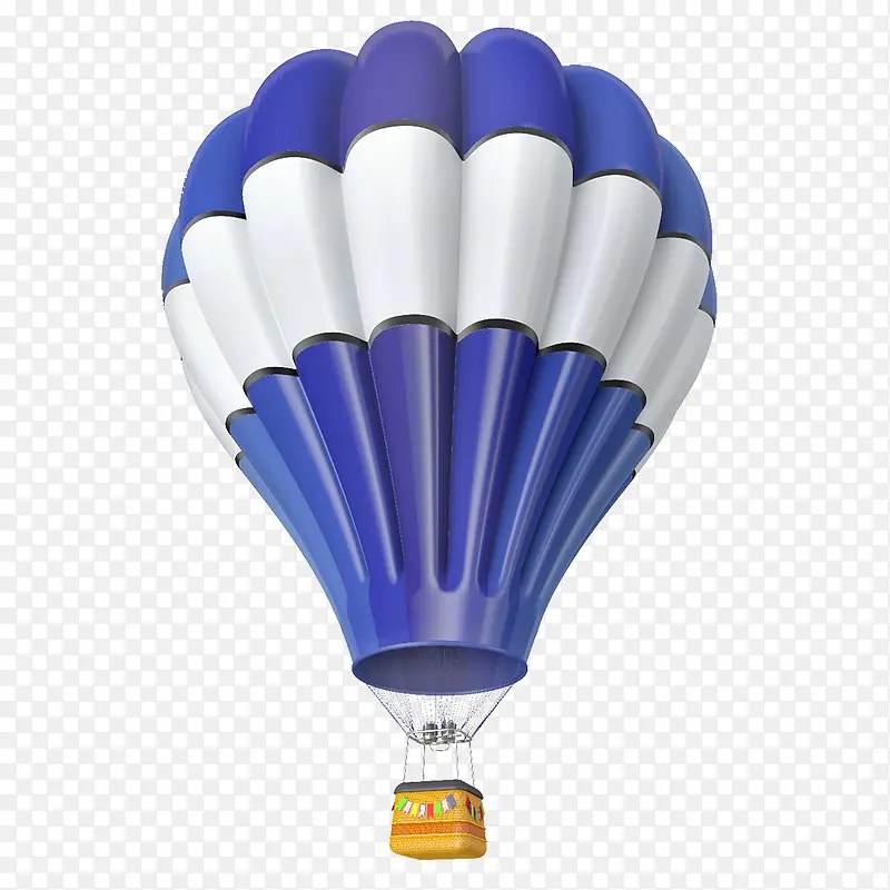 蓝色条纹手绘氢气球