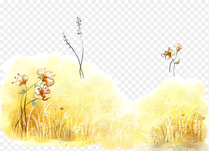 卡通手绘秋季草丛
