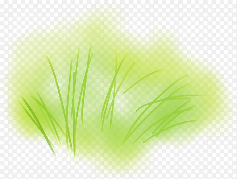 创意水彩合成绿色的草丛