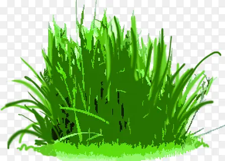 手绘绿色草丛设计美景