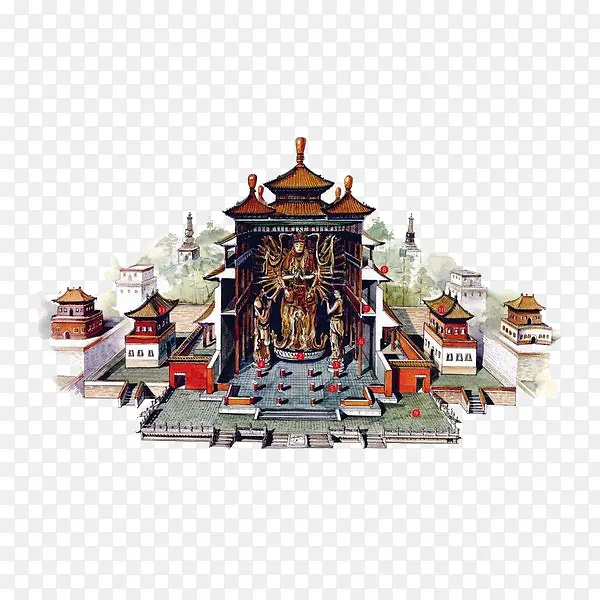 寺庙建筑图