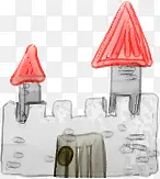 城堡卡通建筑插画