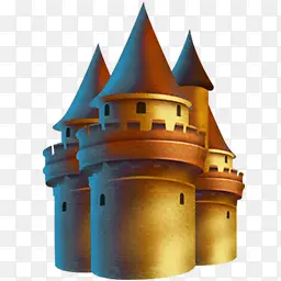 黄色卡通欧式城堡