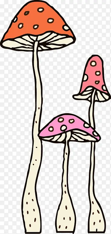 彩色蘑菇矢量卡通可爱素材