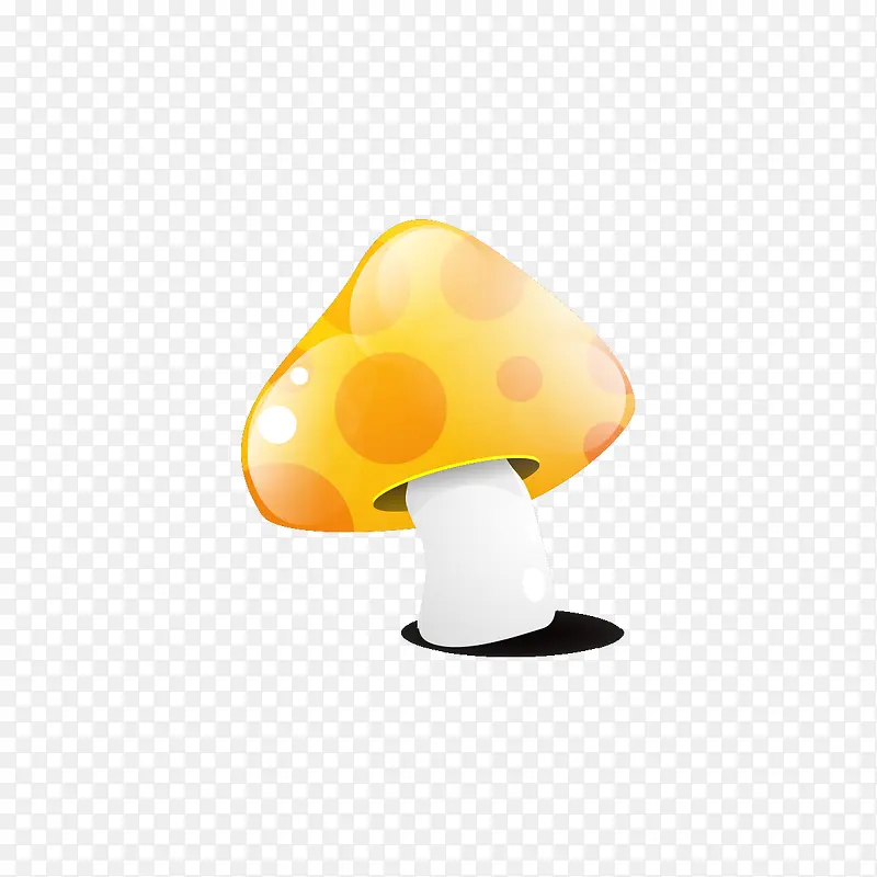 黄色尖顶小蘑菇可爱萌
