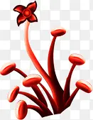 红色蘑菇手绘植物金秋