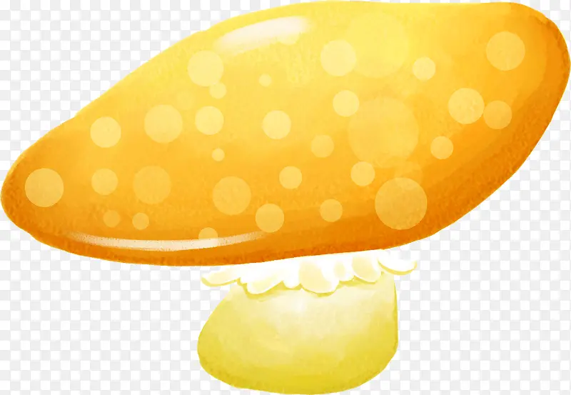 黄色手绘蘑菇设计