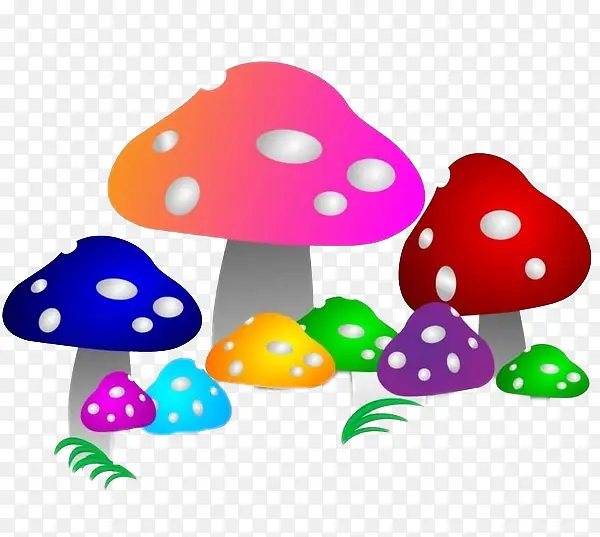 创意彩色卡通蘑菇