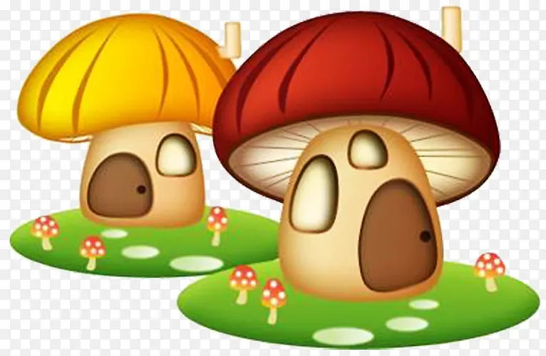 小蘑菇房子卡通
