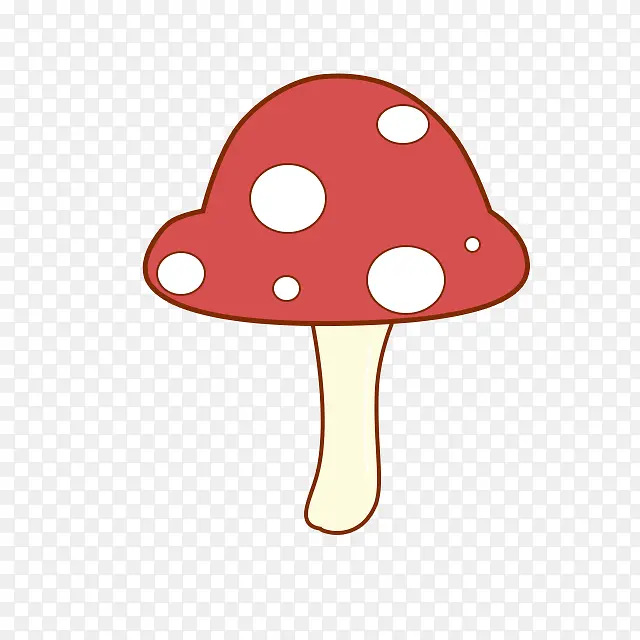 红色卡通蘑菇素材