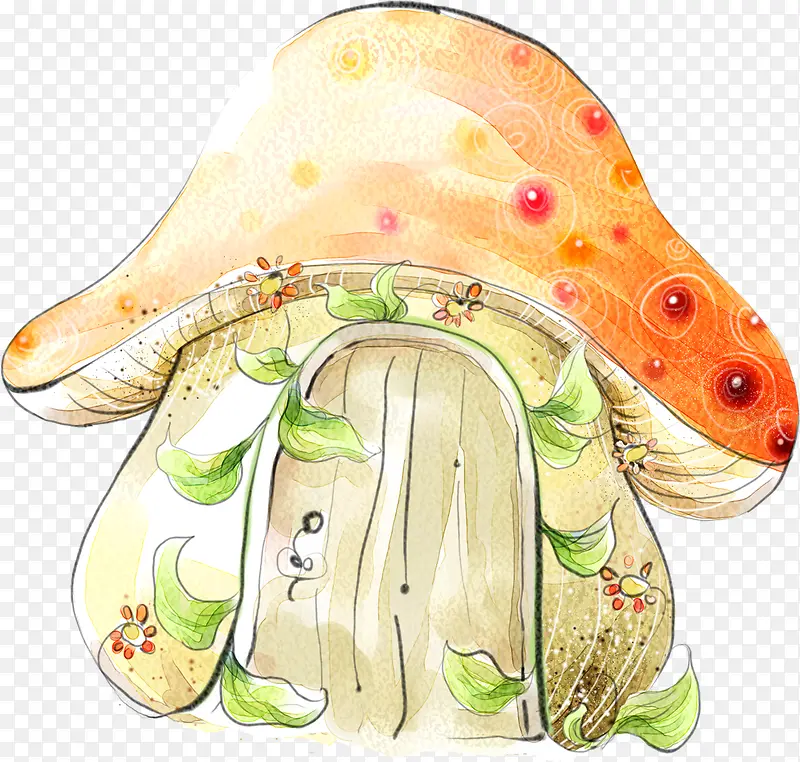 手绘蘑菇漫画装饰
