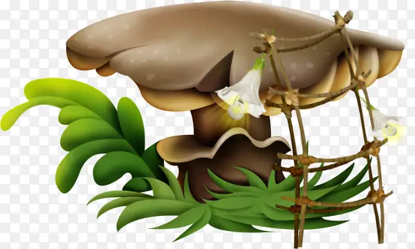卡通装饰森林蘑菇背景