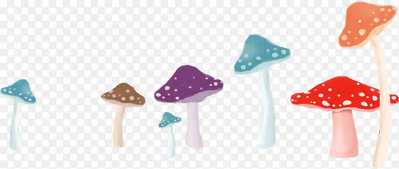 彩色卡通手绘蘑菇