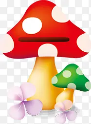 卡通彩色蘑菇造型花朵