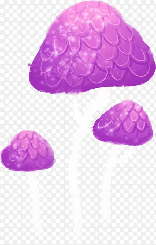 手绘梦幻紫色蘑菇