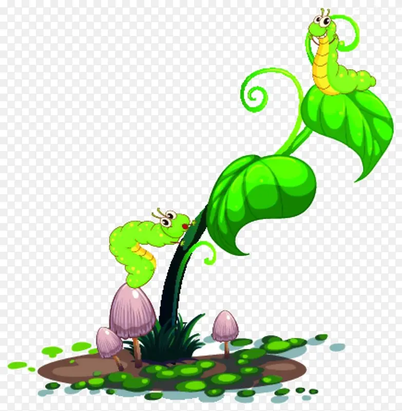 卡通树上的虫虫