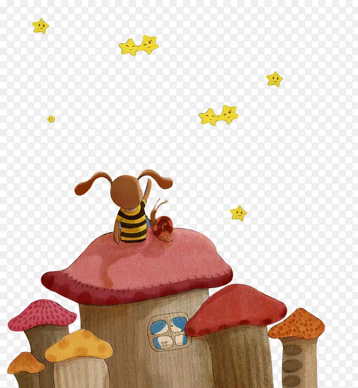 卡通小蘑菇房子