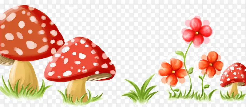 卡通蘑菇小花