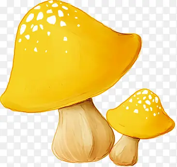 手绘卡通黄色蘑菇装饰