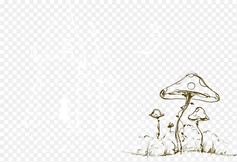 手绘蘑菇背景图片