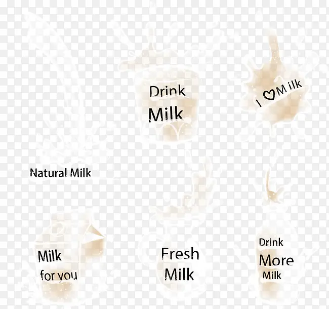 矢量手绘牛奶