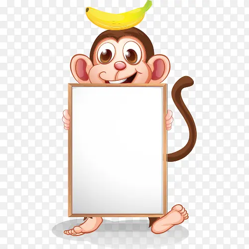 猴子广告动物设计矢量图