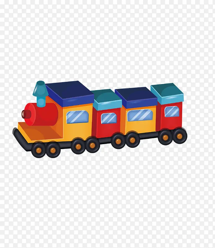 卡通玩具小火车矢量图