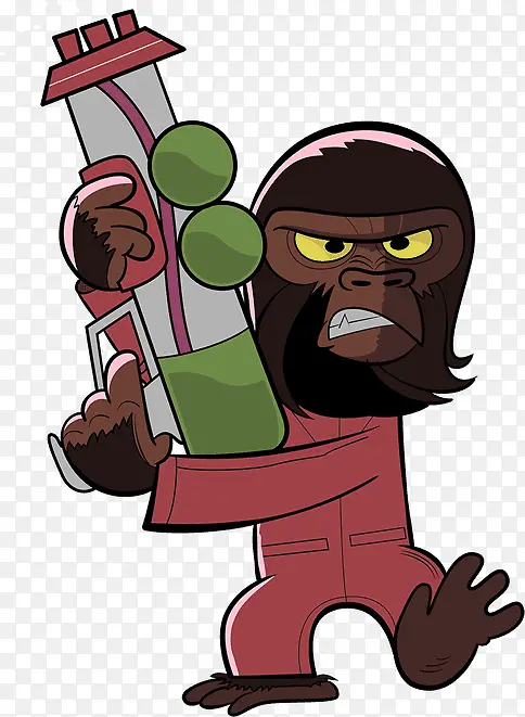 卡通猴子拿着水枪