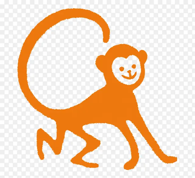 橙色卡通猴子png素材
