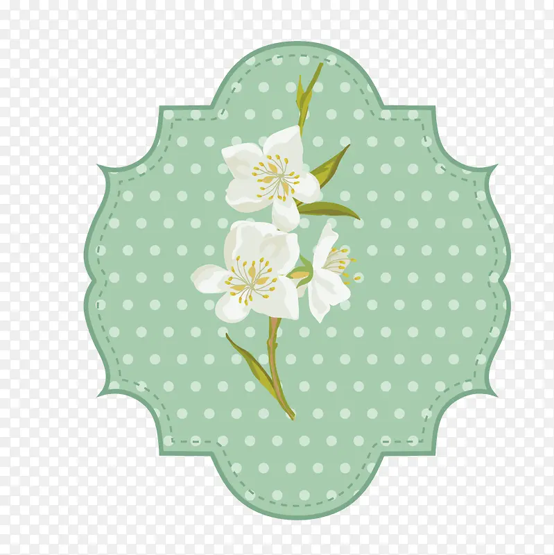 手绘白色花朵