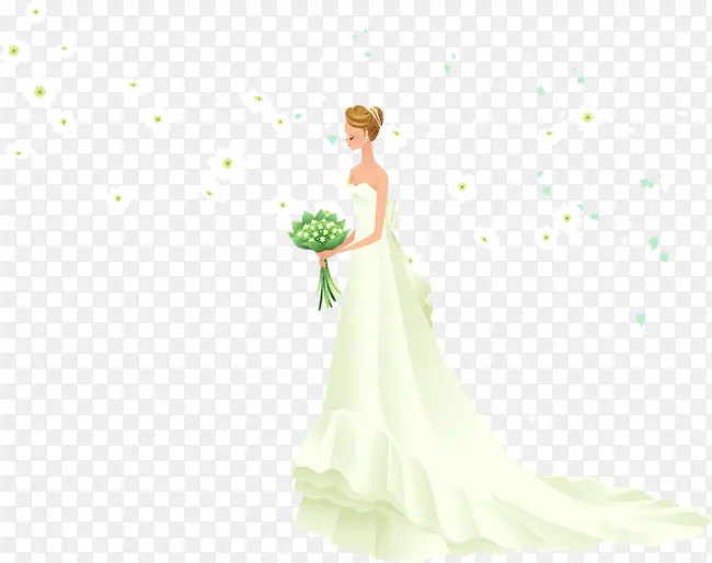 矢量新娘和花朵