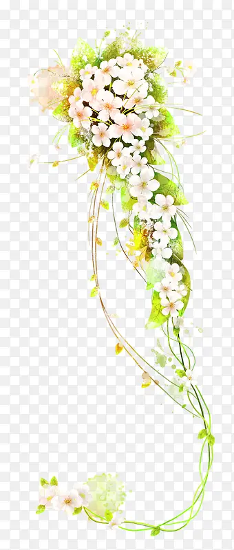 白色花朵元素