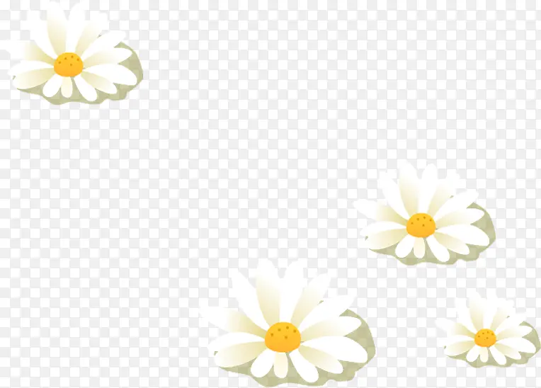 白色卡通手绘雏菊花朵