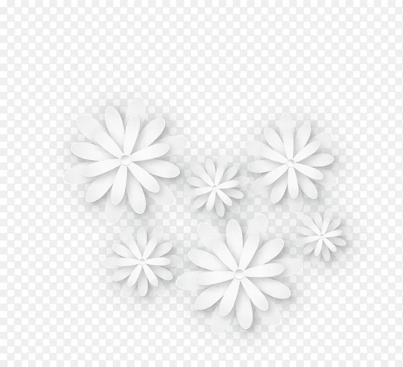 矢量白色小雏菊花朵装饰