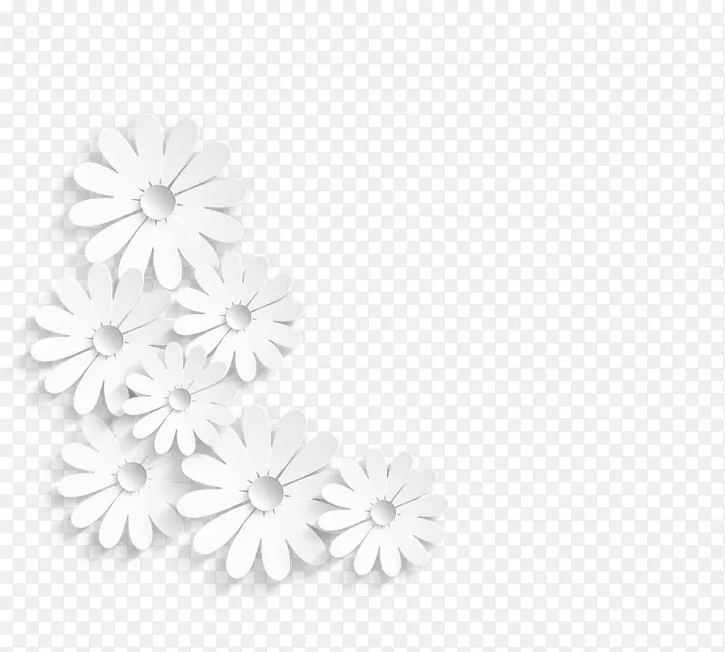 白色高清剪纸花朵