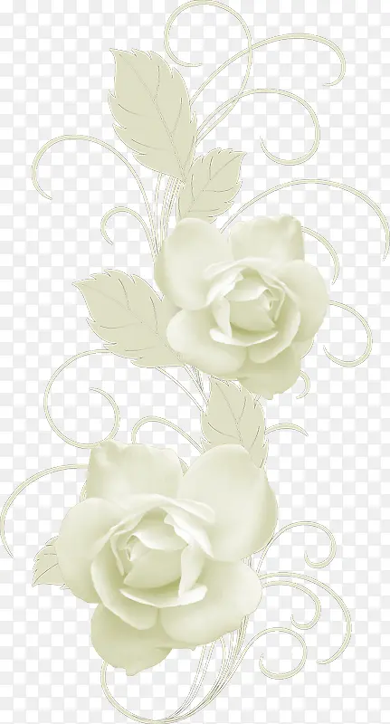 白色彩绘花朵装饰