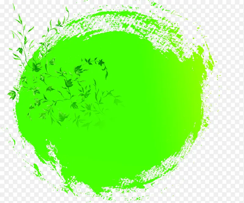 绿色艺术环保墨迹清新