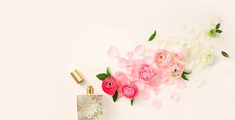 香水粉色白色花朵