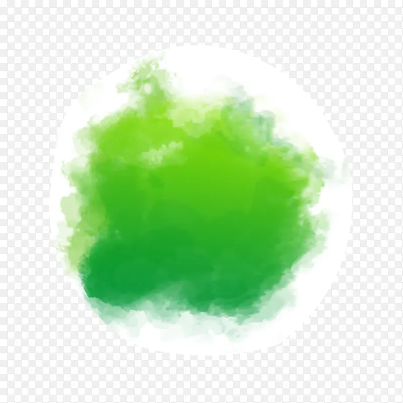 绿色水彩渲染墨迹