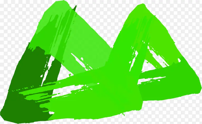 绿色墨迹三角创意