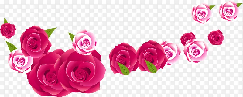 粉色玫瑰花边框装饰素材